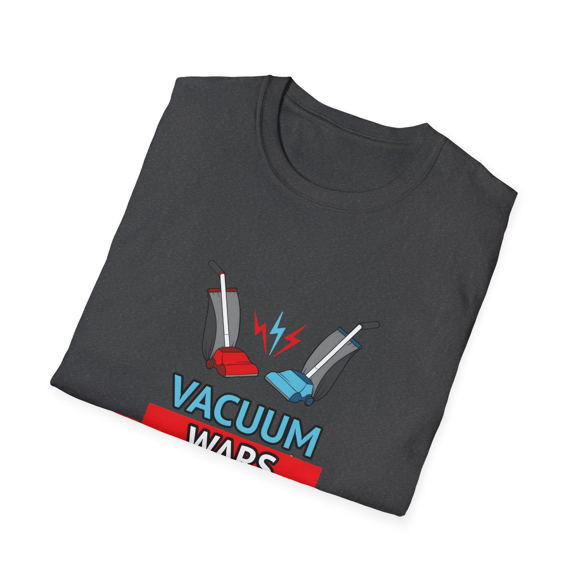 Vacuum Wars Logo Small Unisex Softstyle T-Shirt - Fun Graphic Tee for Home Enthusiasts