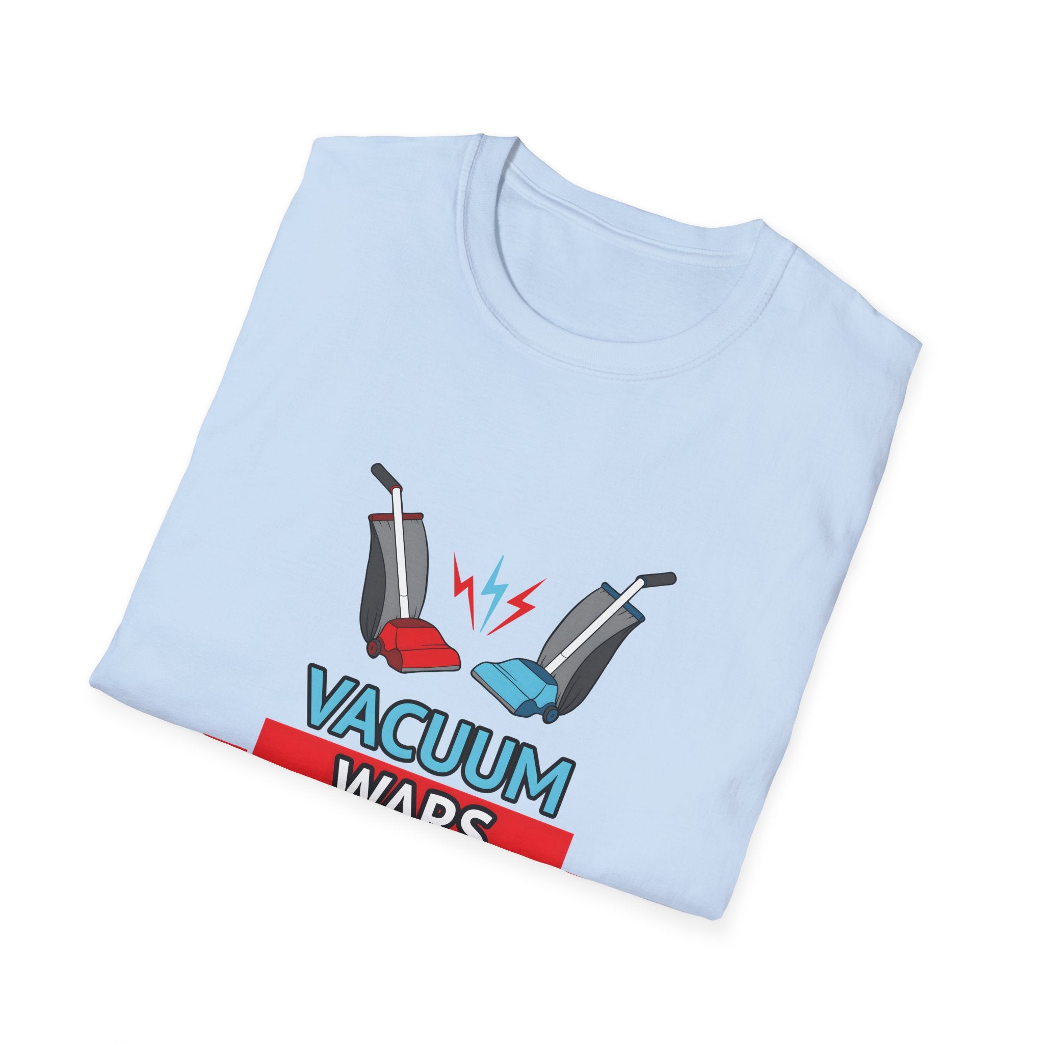 Vacuum Wars Logo Small Unisex Softstyle T-Shirt - Fun Graphic Tee for Home Enthusiasts