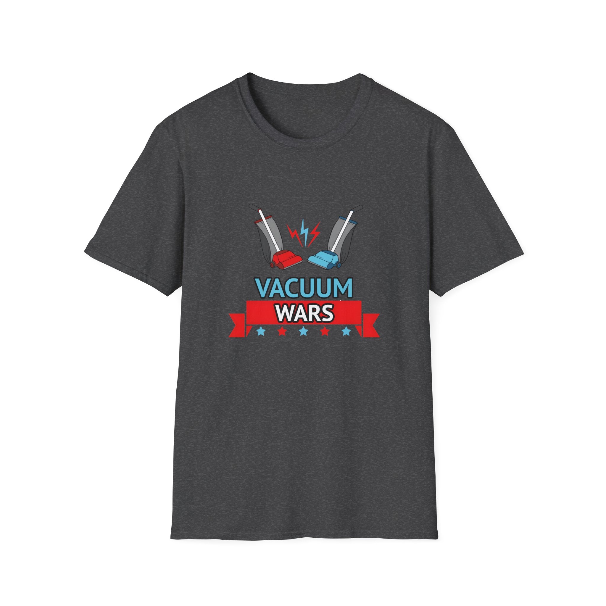 Vacuum Wars Logo Small Unisex Softstyle T-Shirt - Fun Graphic Tee for Home Enthusiasts