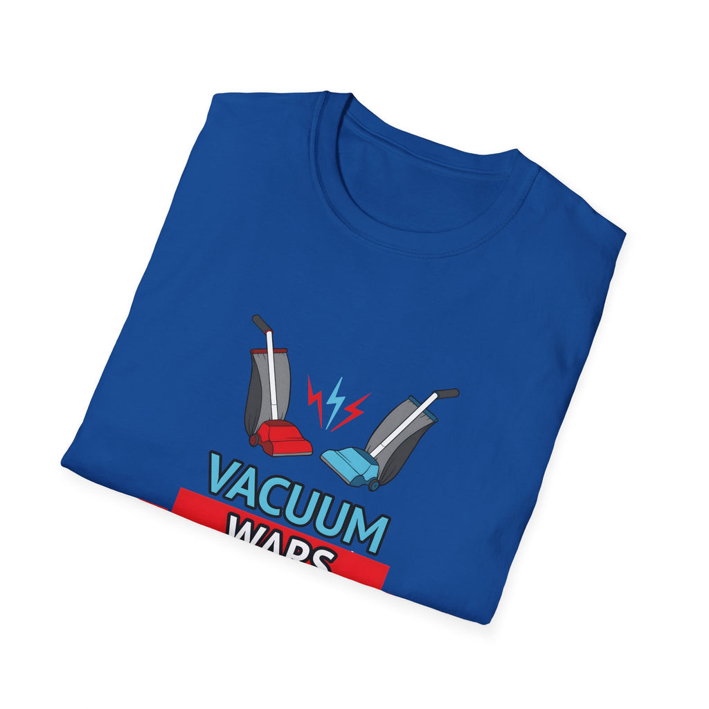 Vacuum Wars Logo Small Unisex Softstyle T-Shirt - Fun Graphic Tee for Home Enthusiasts