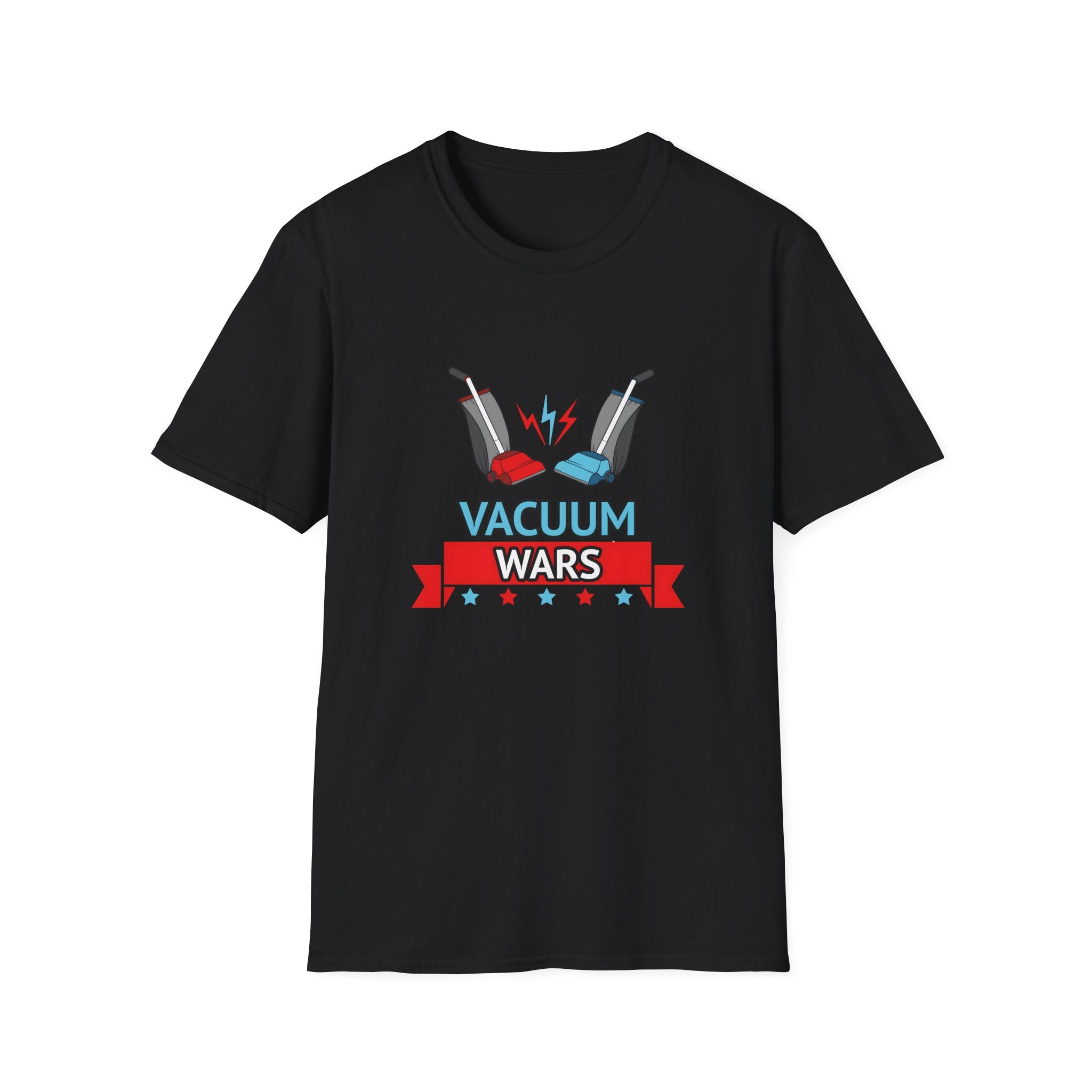 Vacuum Wars Logo Small Unisex Softstyle T-Shirt - Fun Graphic Tee for Home Enthusiasts
