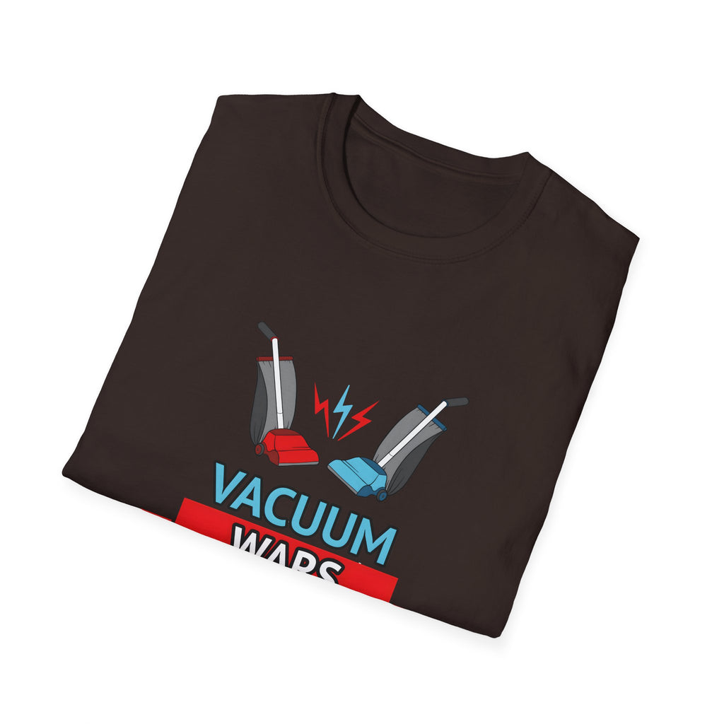 Vacuum Wars Logo Small Unisex Softstyle T-Shirt - Fun Graphic Tee for Home Enthusiasts