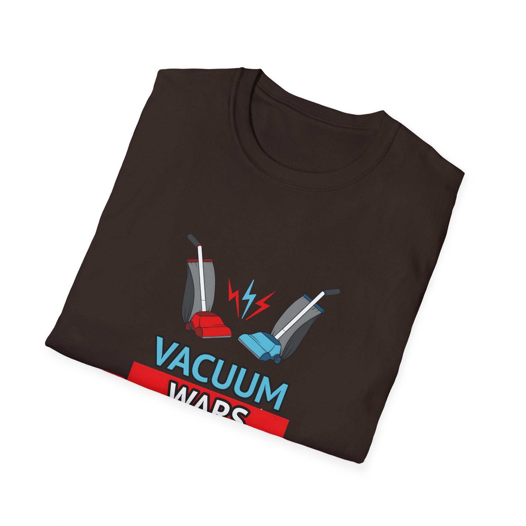 Vacuum Wars Logo Small Unisex Softstyle T-Shirt - Fun Graphic Tee for Home Enthusiasts