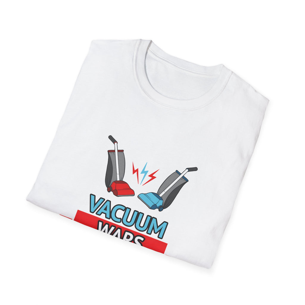 Vacuum Wars Logo Small Unisex Softstyle T-Shirt - Fun Graphic Tee for Home Enthusiasts