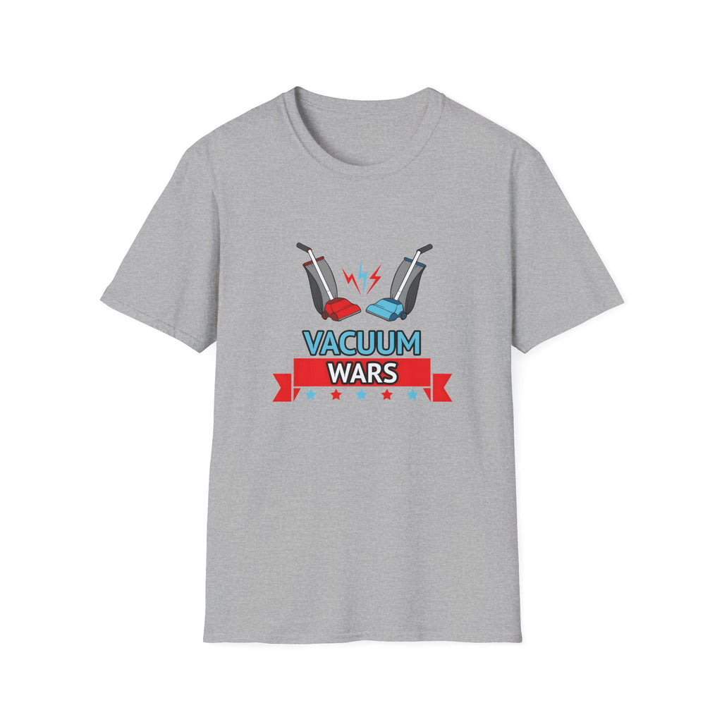 Vacuum Wars Logo Small Unisex Softstyle T-Shirt - Fun Graphic Tee for Home Enthusiasts