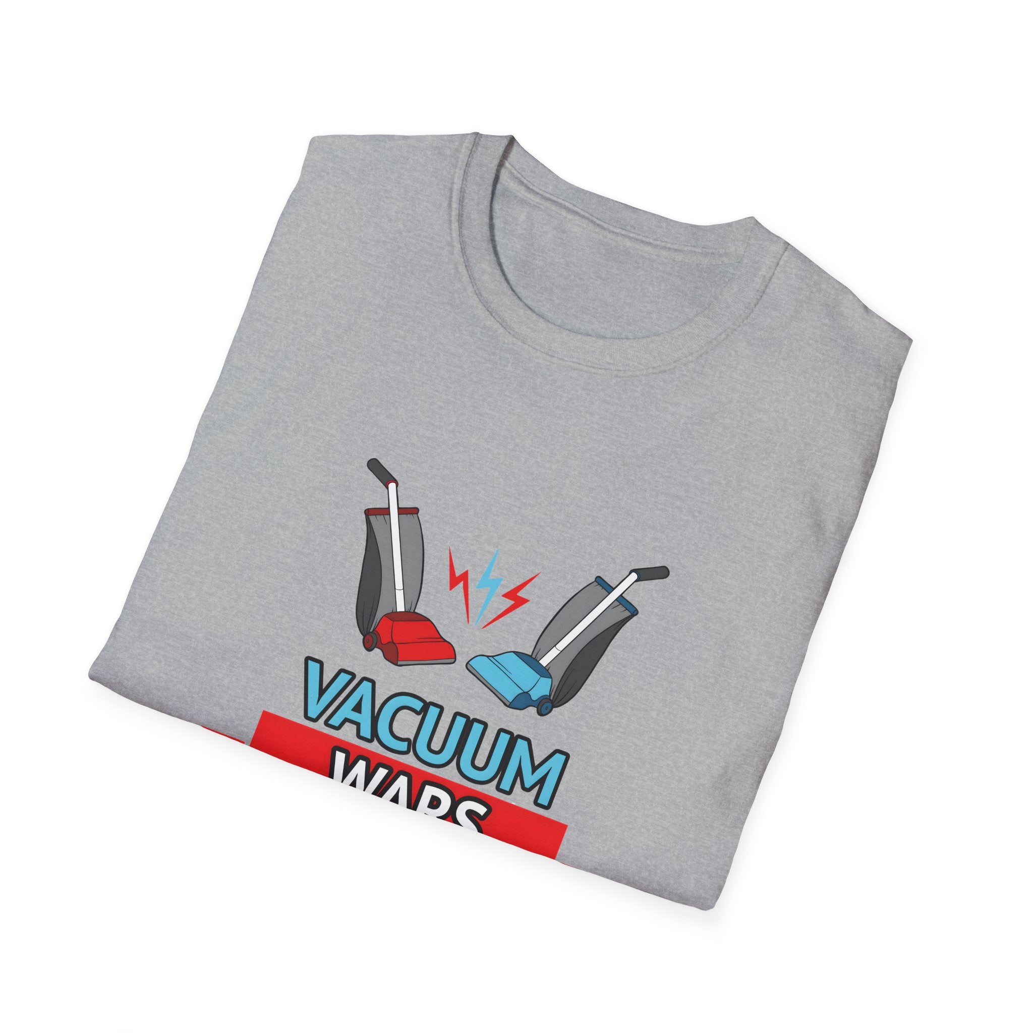 Vacuum Wars Logo Small Unisex Softstyle T-Shirt - Fun Graphic Tee for Home Enthusiasts