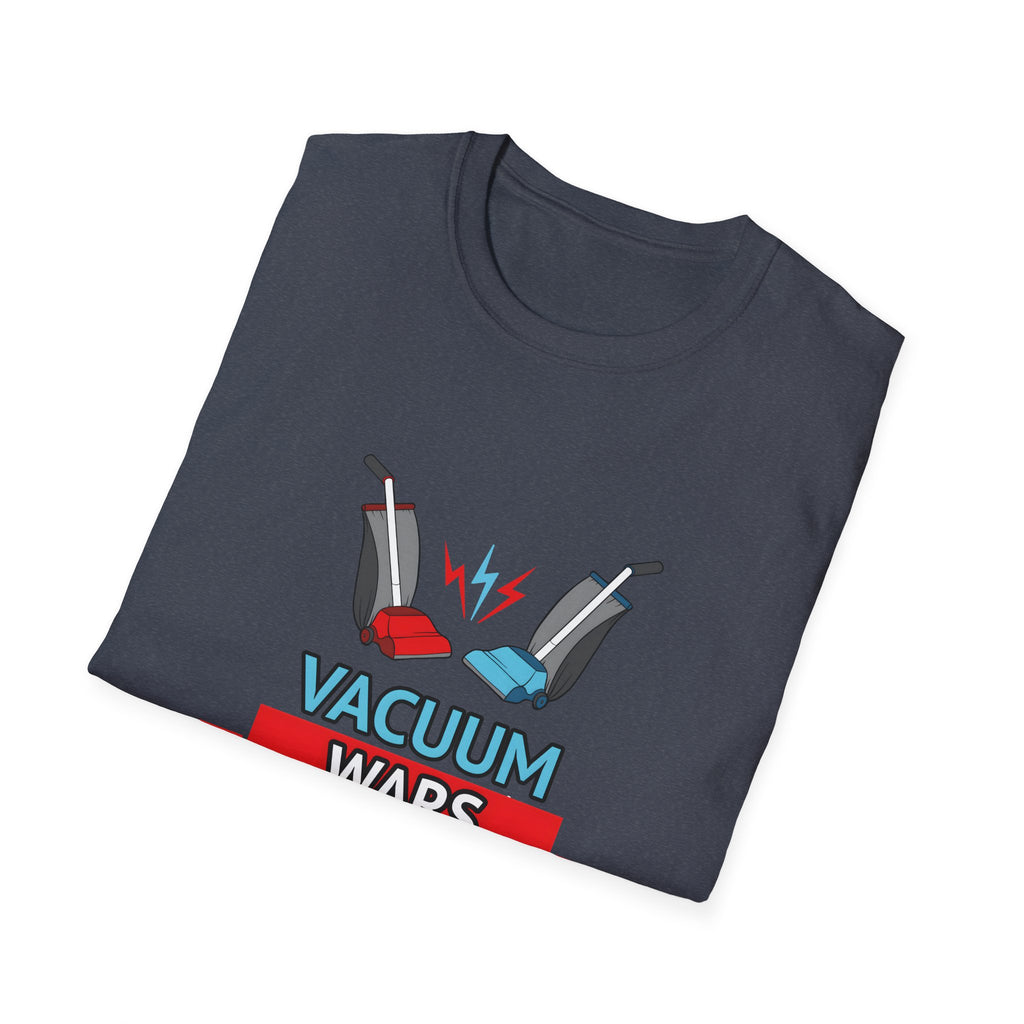 Vacuum Wars Logo Small Unisex Softstyle T-Shirt - Fun Graphic Tee for Home Enthusiasts