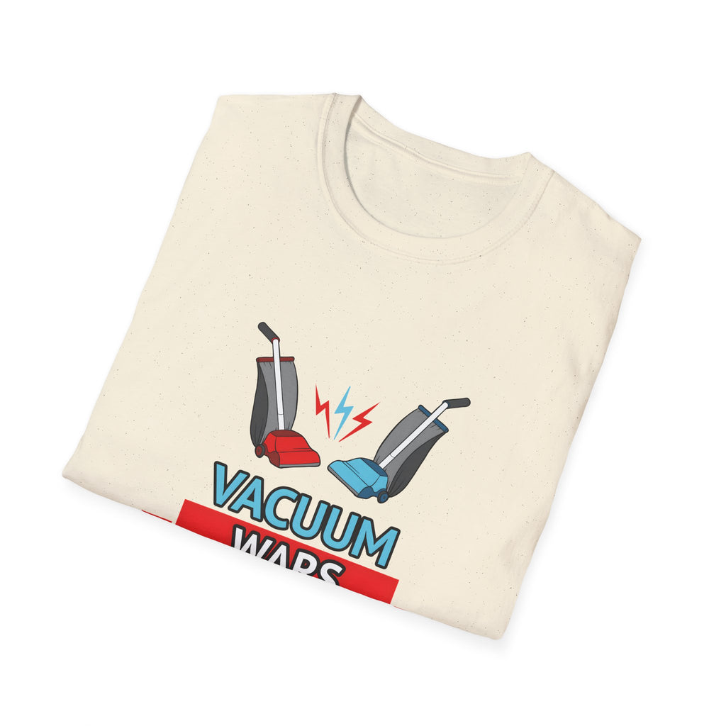 Vacuum Wars Logo Small Unisex Softstyle T-Shirt - Fun Graphic Tee for Home Enthusiasts