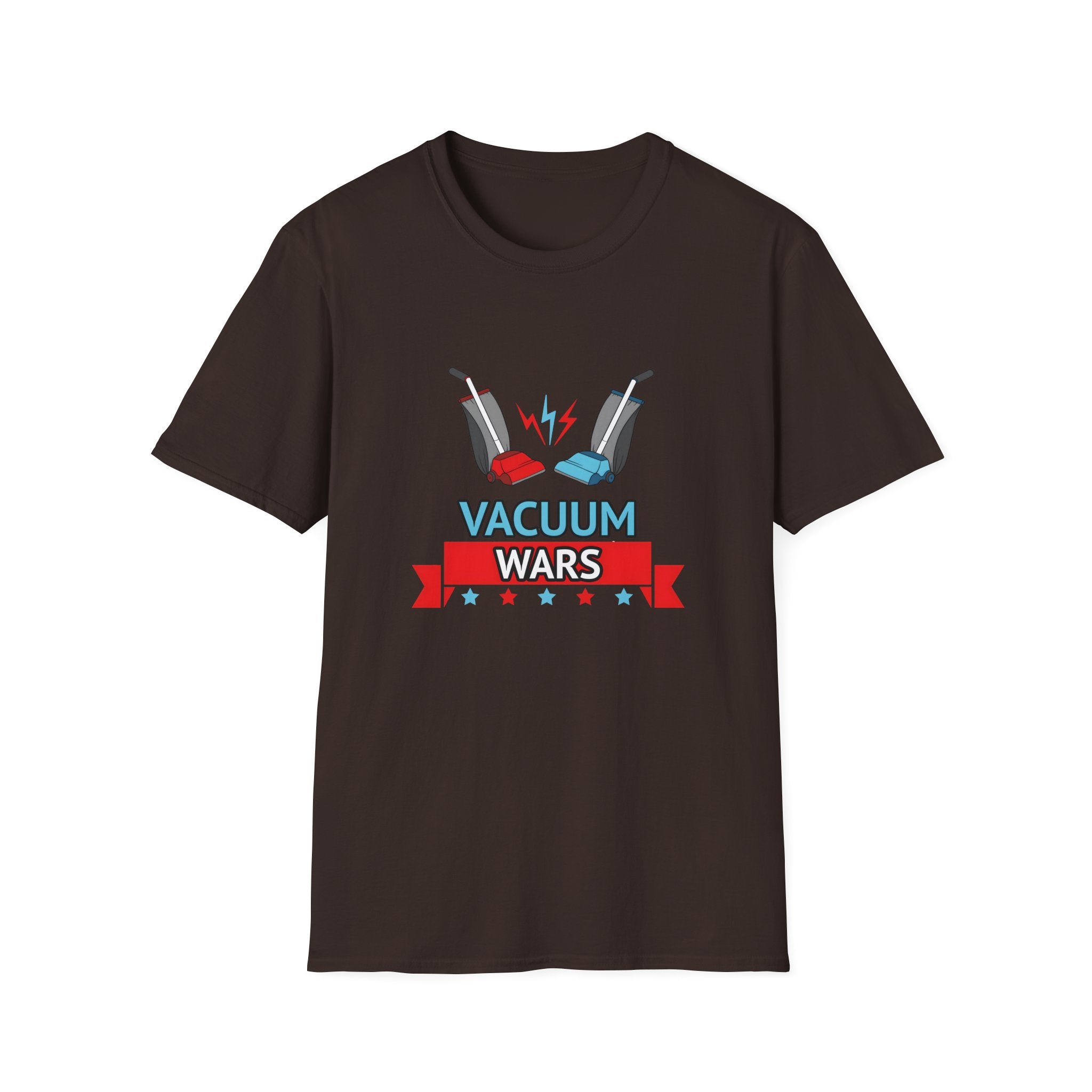 Vacuum Wars Logo Small Unisex Softstyle T-Shirt - Fun Graphic Tee for Home Enthusiasts