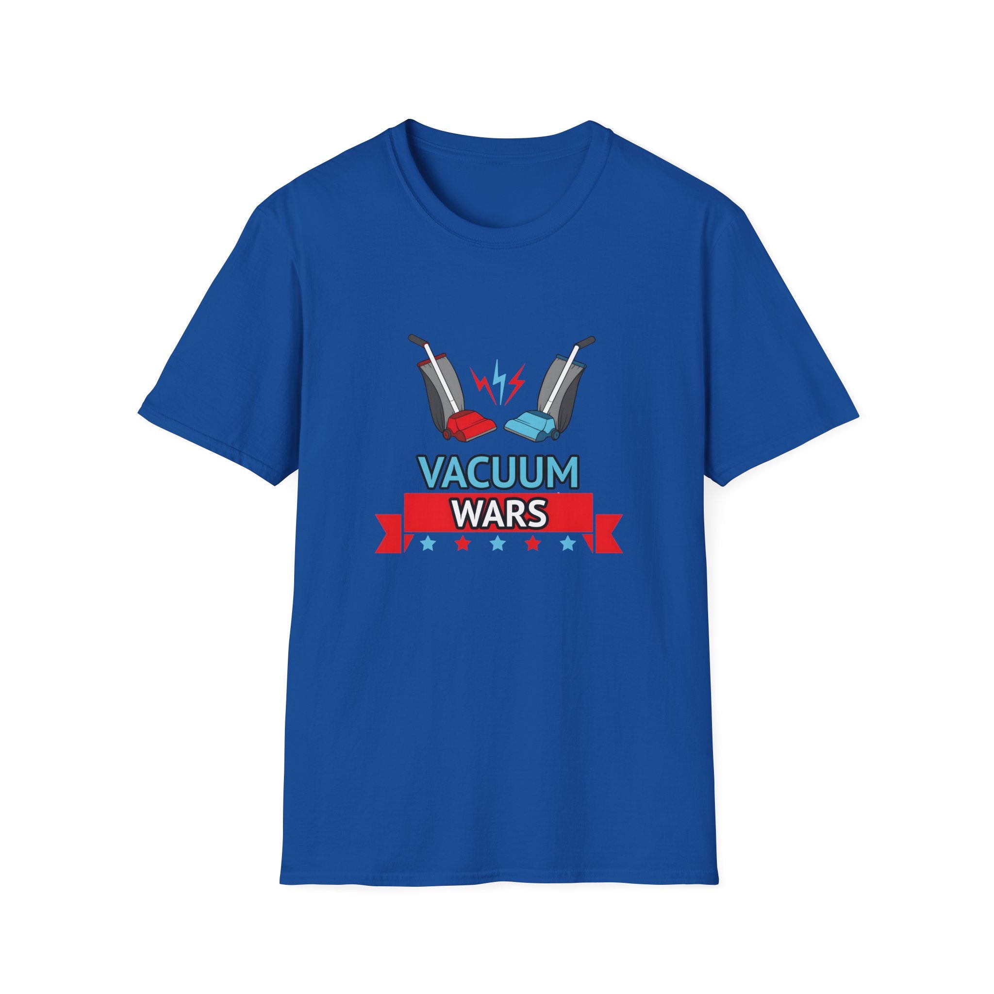 Vacuum Wars Logo Small Unisex Softstyle T-Shirt - Fun Graphic Tee for Home Enthusiasts